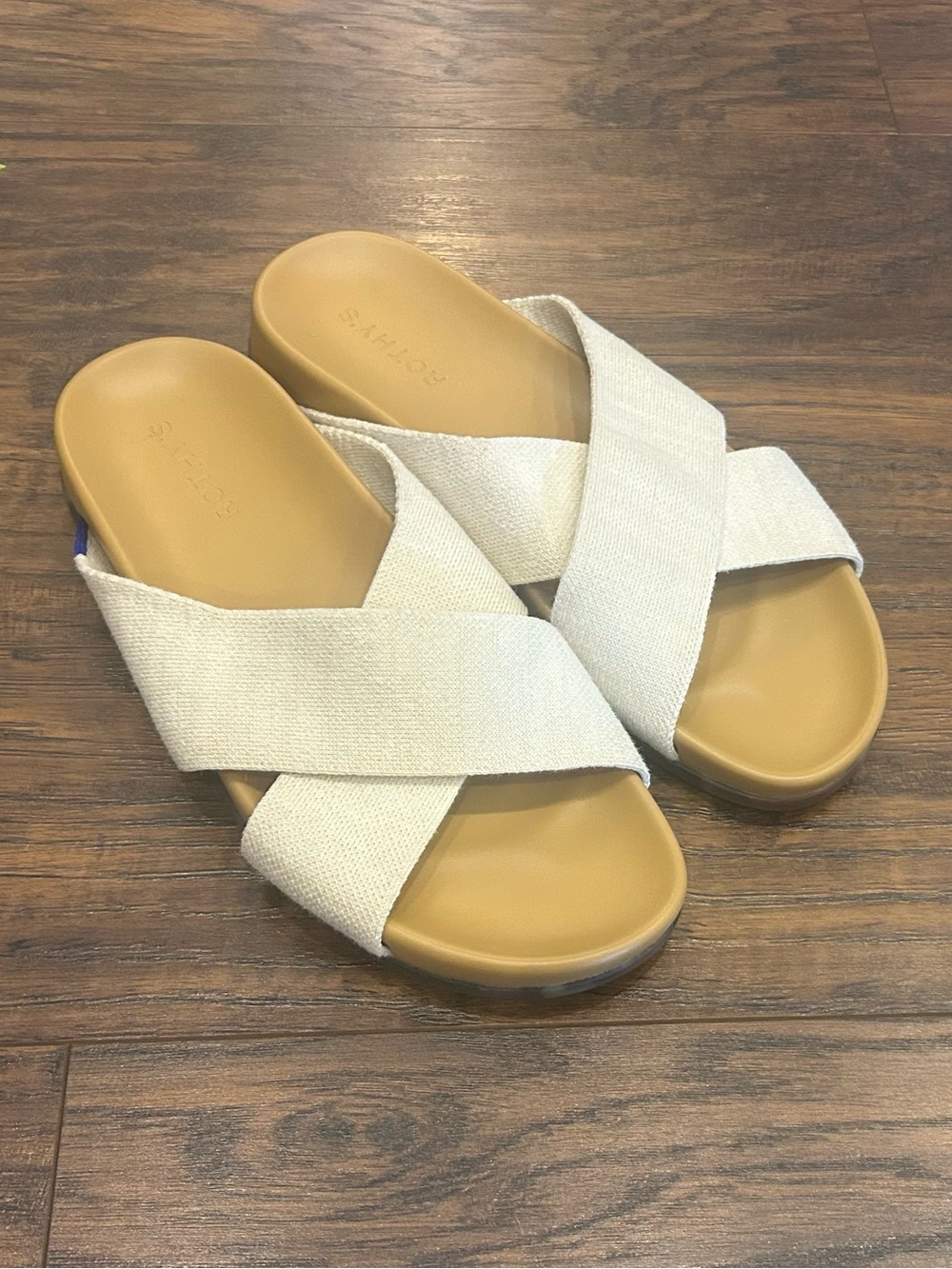 ROTHYS New Women’s The Weekend Slide Oat Tan Beige Sandals Shoes Slides